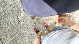 This Stranger Ejaculates so Fast. Premature Cumshot into my Booty. Dialogues and Risky Anal into Outdoor