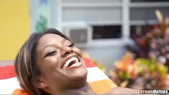 Oral by the Pool with African beauty