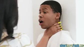 Curvy african humped by short bro from behind