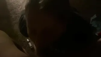 Mirror Fellatio while Fiance Ride Sex Toy inside Booty