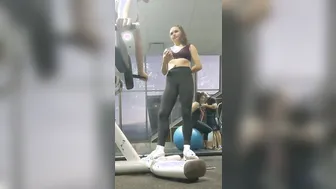 Adorable gym bunnies downblouse camel toe bend over
