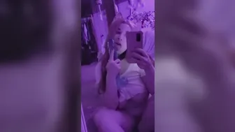 Neko cunt with mouth Masterbates Blows Blue Sex Toy ♡