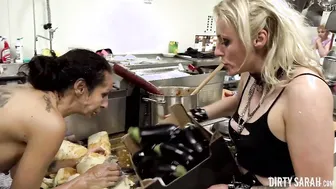 CRAZY SARAH - Small Anal Screwed With A Enormous Eggplant