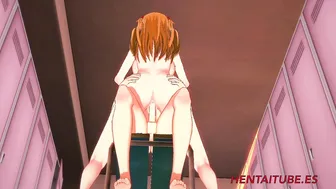 Evangelion Anime - Asuka Boobjob and Fuck to Shinji