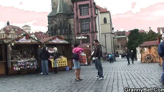 Younger Guy Picks up Unshaved mature Granny inside Prague
