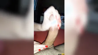 Not a Single Drop Left. her Hubby Calls her while she Jerks me off