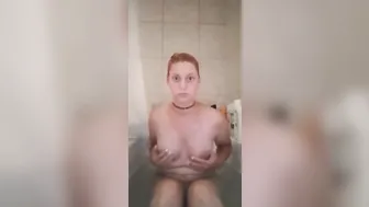 Female Masturbation into Bathtub
