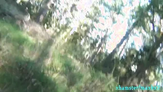 Gigantic booty old pounded inside forest. Amateur public sex.