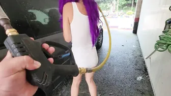 Autumn South Cleans Van Snatch Exposed (Outside Nudity)