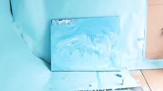Art College Girl with Body Paint makes Teacher Cum in