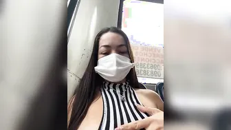Tefy Squirting into the Bus