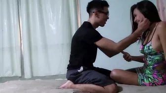 Married woman releasing to her friend who recorded everything