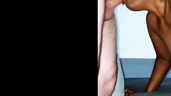 Ollie and Steph: a super sexy ebony mouth to empty his nuts