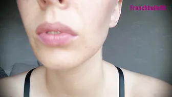 Lip and Tongue Posing Lipstick Smearing on Face