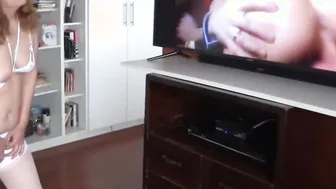 My Latin wifey 58-year-mature mother loves to masturbate watching porn inside front