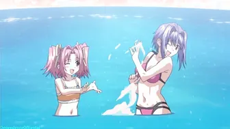 CARTOON GORGEOUS NAILED WITH BEAUTIES ON THE BEACH