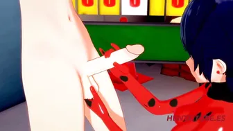 Miraculus Anime - Lady Bug Hand Job and Bj with Cum inside her Mouth