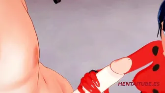Miraculus Anime - Lady Bug Hand Job and Bj with Cum inside her Mouth