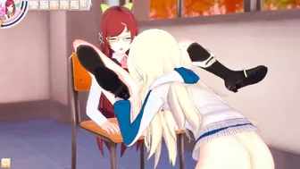 3D ANIME YURI Schoolgirls Banged after School