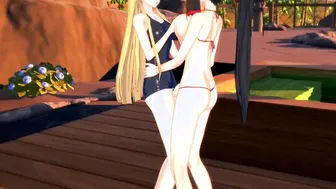 college DxD" - Girl's Night Out! (Asian Anime) - Giantess POV-Femdom Pov, Footjob & BlowJob with Facial cumshot in HD