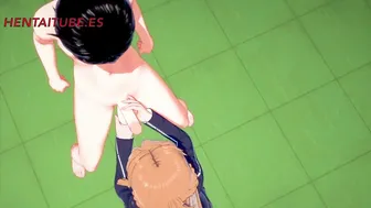 Sword Art Online Anime - Asuna x Kirito - Handjoob Head Fucks with Cum in