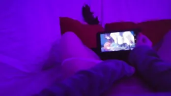 Red Haired bimbos Masturbating Watching Dyke Anime Uncensored when Parents are inside Home