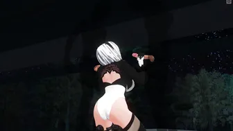 3D ANIME 2B Jerks off her Friends