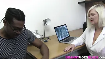 Old Lady Gobbles and Ride African Cock