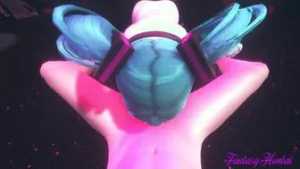 Vocaloid Cartoon - point of view Miku Head into a Striptease Club