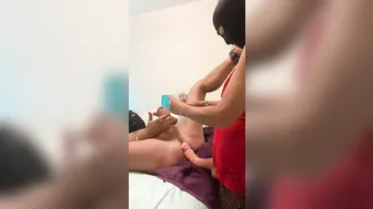 Pegging slave after Released from Chastity until he Ejaculates