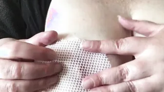 Gigantic saggy bbw pig titties bouncing shower  rubbing nipples