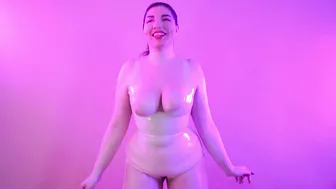 Gigantic Melons inside Beige Pvc