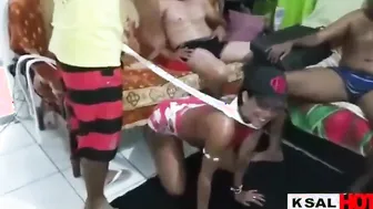 Watching his ex-wife on gang bang with his friends