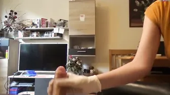 Pvc gloves hand job