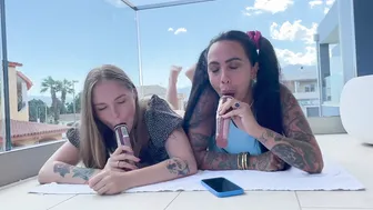 Bibisanti91 e Babybunny2k Fanno Le Troie into Terrazzo (Dialoghi ITA)