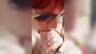 Red Head getting slutty inside Wc