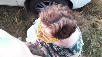 Fucking inside the field - Russian outside