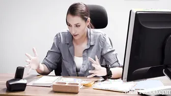 Hottie Secretary Lets Married Boss Use Her- Bella Round