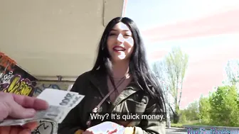 Picked up amateur getting banged into outdoor