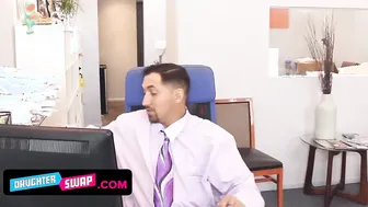 Vulgar Stepdads Switch Teeny StepDaughters at Work