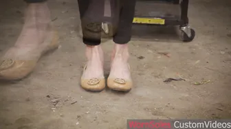 WornSoles | Bae Women into Dirty Ballet Flats gets her Shoes Kinky | well Worn Shoes