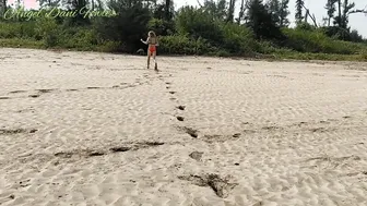Shameless Blonde women gets Nude  Changing Cloths on Outside Beach