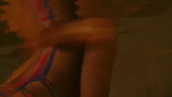 Cutie Nesty inside the Pool with Bikini Body Painting