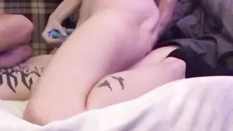 Cowgirl Anal and Vagina Play with Dildo.