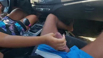 Highway traffic jam my stepmom pulls out my dick OMG...