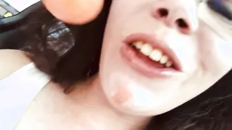 Milf Blows a Gigantic Fat Lollipop into the Vehicle Thinking about your Gigantic Penis