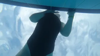 cunt with mouth Caresses Cunt into a Shared Outdoor Pool. Spy.