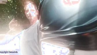 Oral Sex inside the vehicle with leather skirt