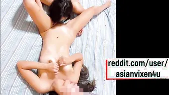 oriental Dyke Vagina Eating Action: we had a Soft Swap before Bringing the Guys inside Bed with us