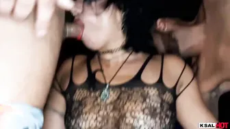 Danny Cutie at the lost dance he invites 2 brothers to screwed her tight snatch